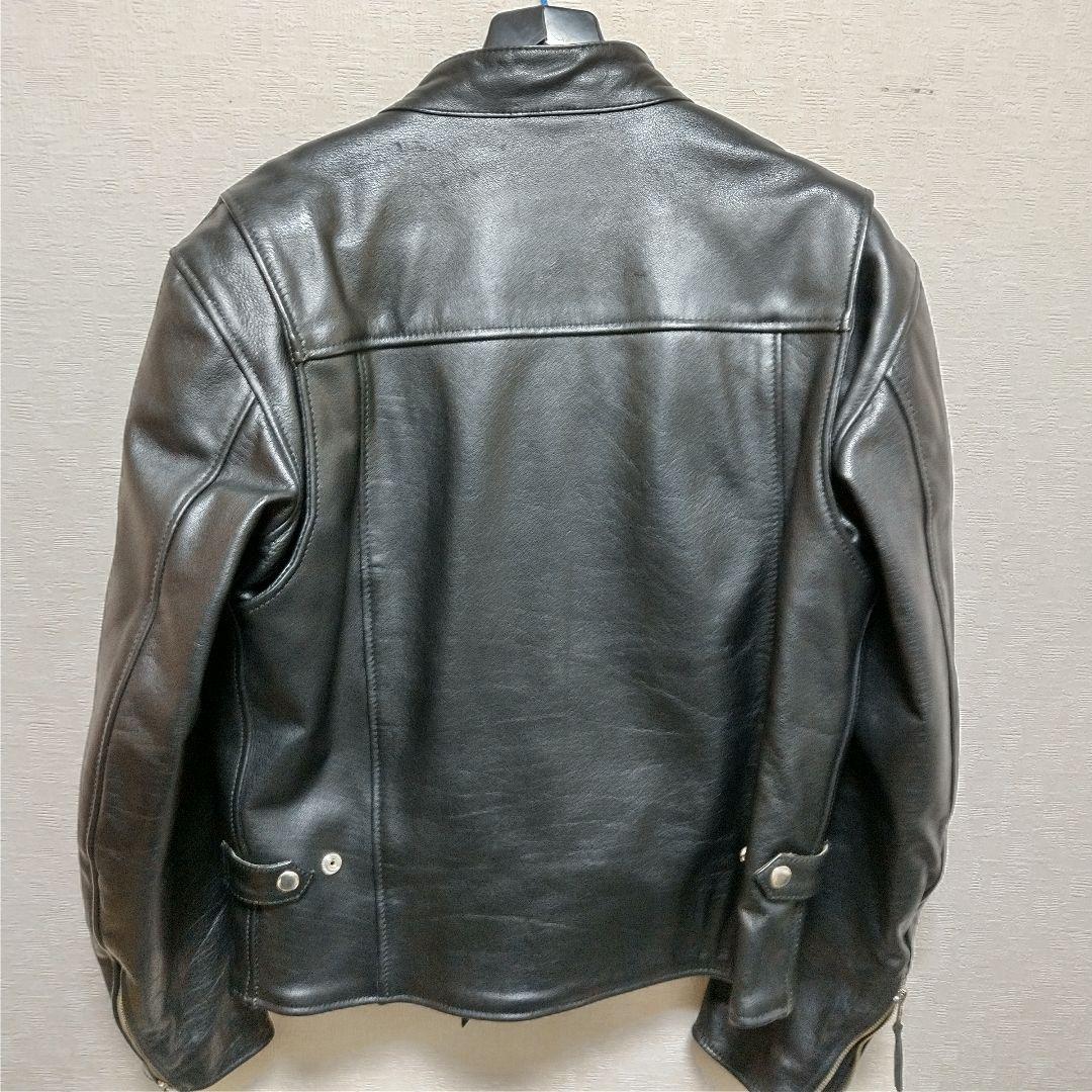 ブラック シングルライダース レザージャケット M プロテクター完備