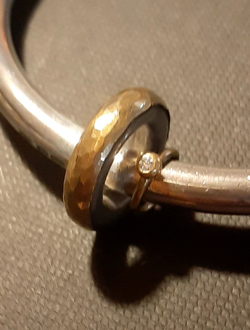 稀少 マルコムベッツ バングル シルバー 22kリング、ミニリングダイヤ付