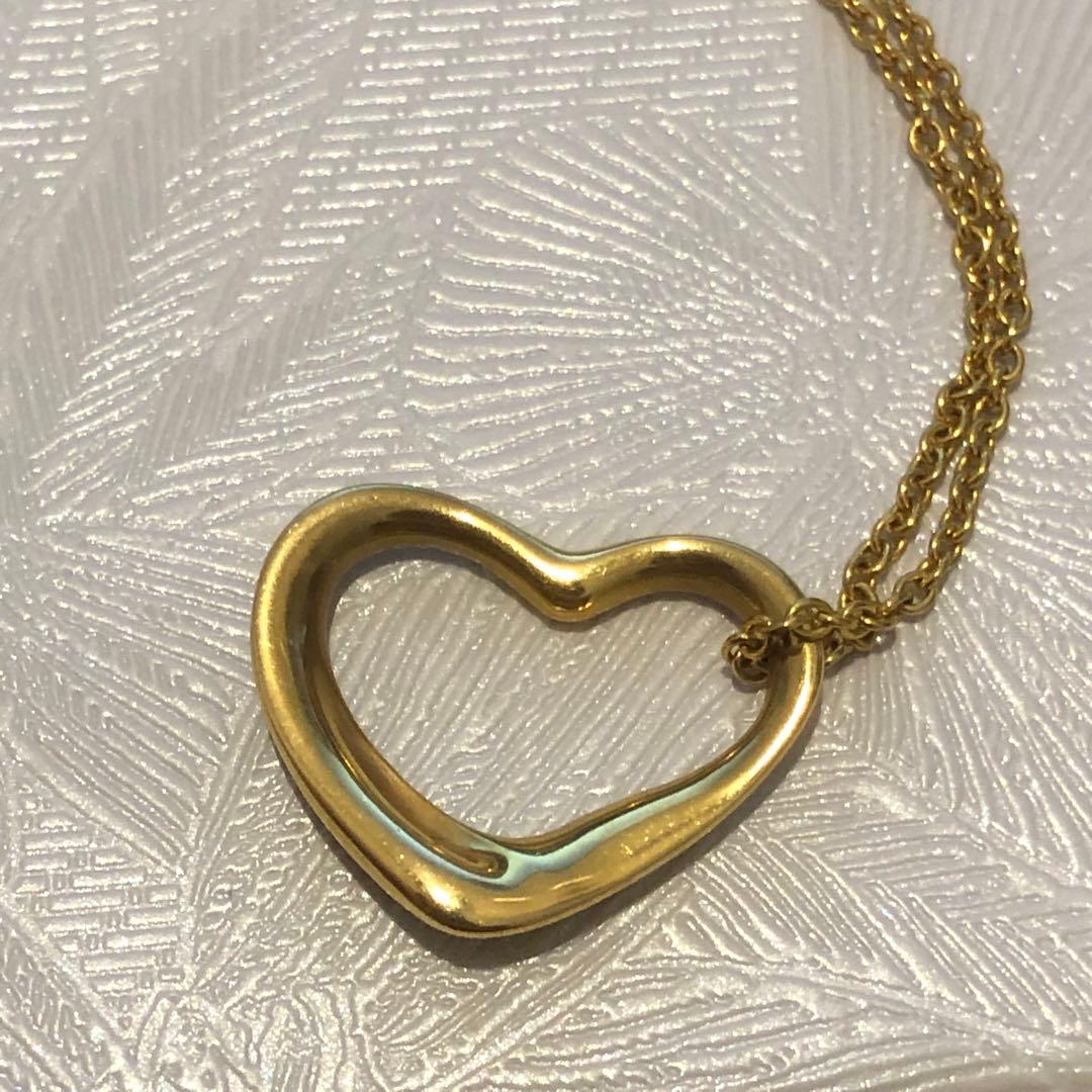 K18ティファニーオープンハートネックレス　67H2512