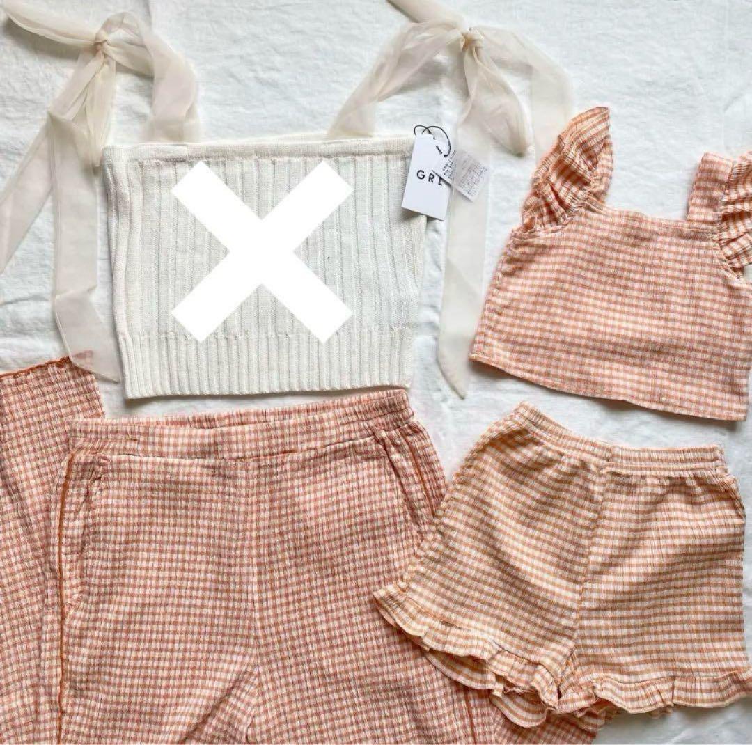 マタニティフォト 衣装 セット 親子 リンクコーデ ギンガムチェック