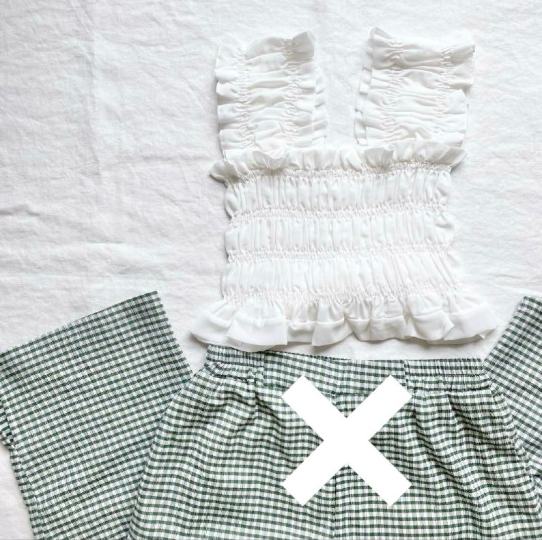 マタニティフォト 衣装 セット 親子 リンクコーデ ギンガムチェック