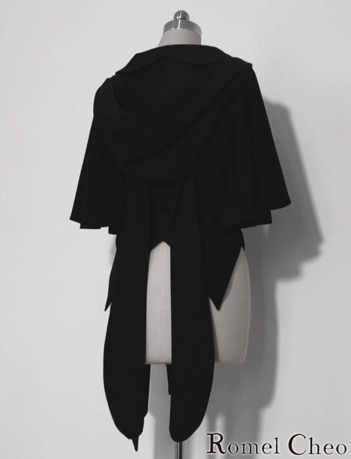 【RomelCheo】 ダークキュート うさ耳 フードジャケット ショート丈