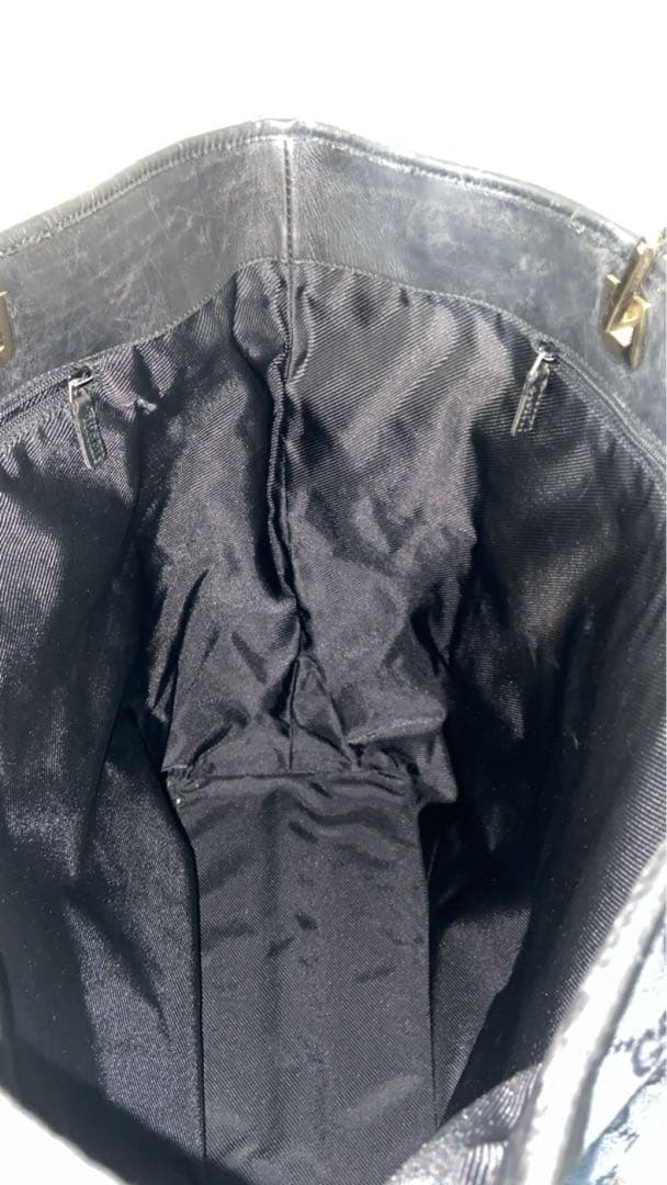 GUCCI トートバッグ　GG柄　キャンバス　ブラック　大容量