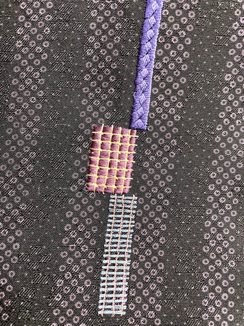 花織紬 作家物 刺繍 付け下げ 紋なし ガード加工 証紙 トールサイズ