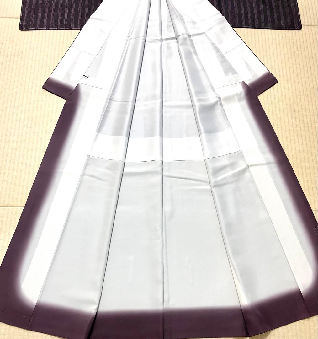 花織紬 作家物 刺繍 付け下げ 紋なし ガード加工 証紙 トールサイズ
