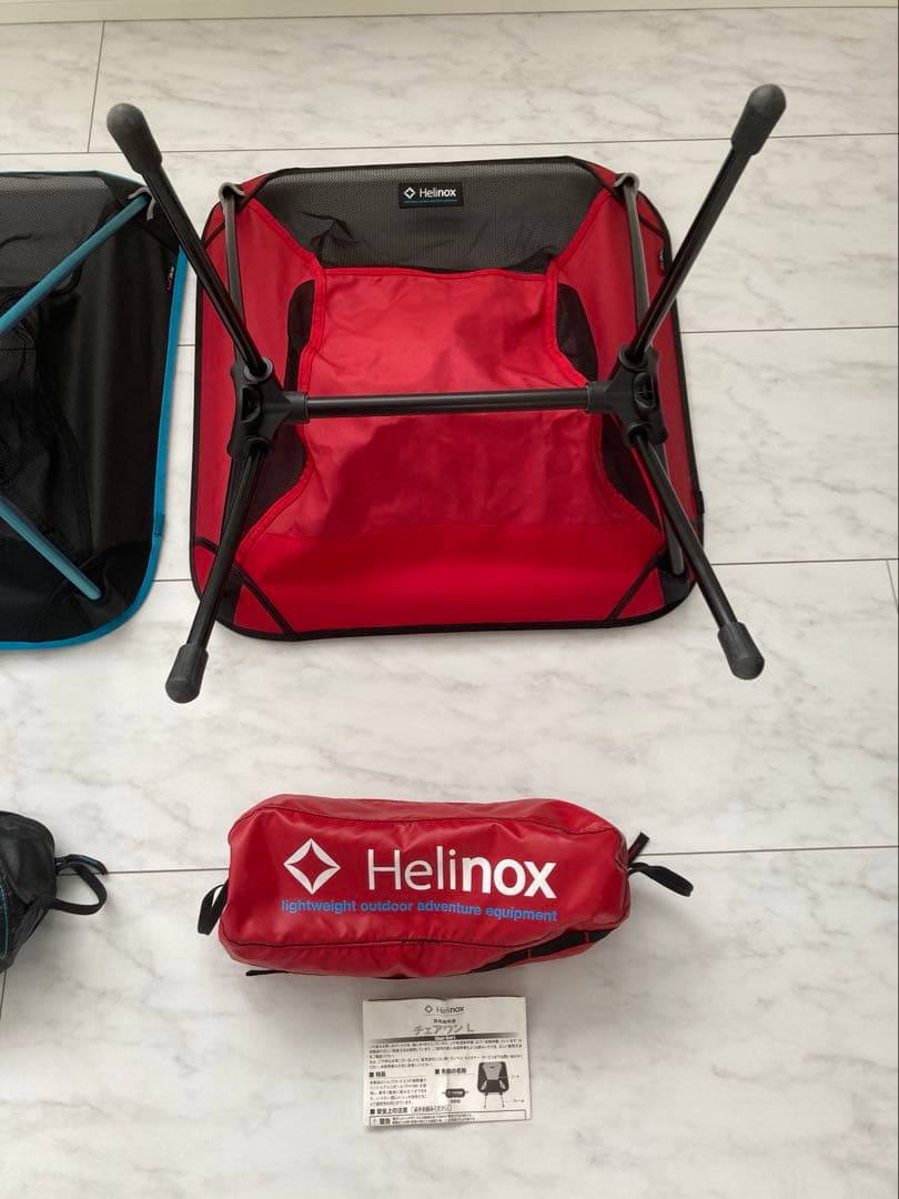 Helinox ヘリノックス　チェアワン　ブルー、レッドの2脚セット