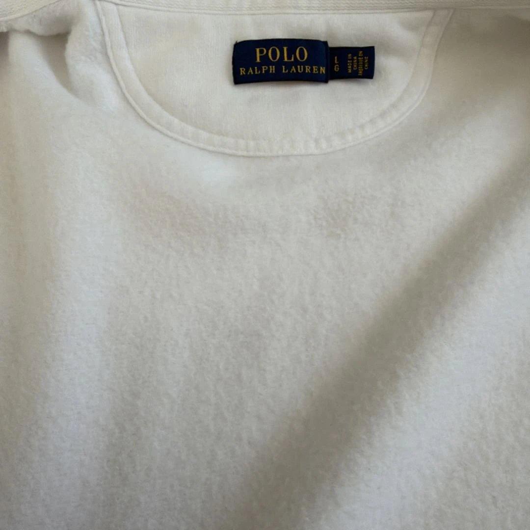 Polo Ralph Lauren 裏起毛パーカー白　ビックポニー刺繍Lサイズ