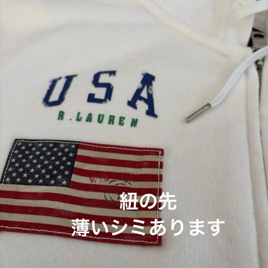 Polo Ralph Lauren 裏起毛パーカー白　ビックポニー刺繍Lサイズ
