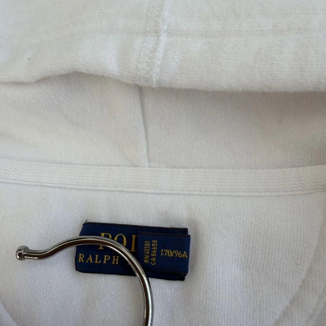 Polo Ralph Lauren 裏起毛パーカー白　ビックポニー刺繍Lサイズ