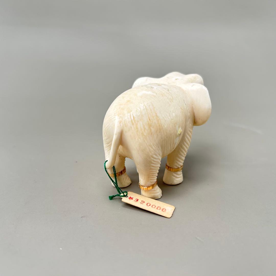 象の形 彫刻極上根付天然素材アンティーク骨董飾り物古美術置物細密細工
