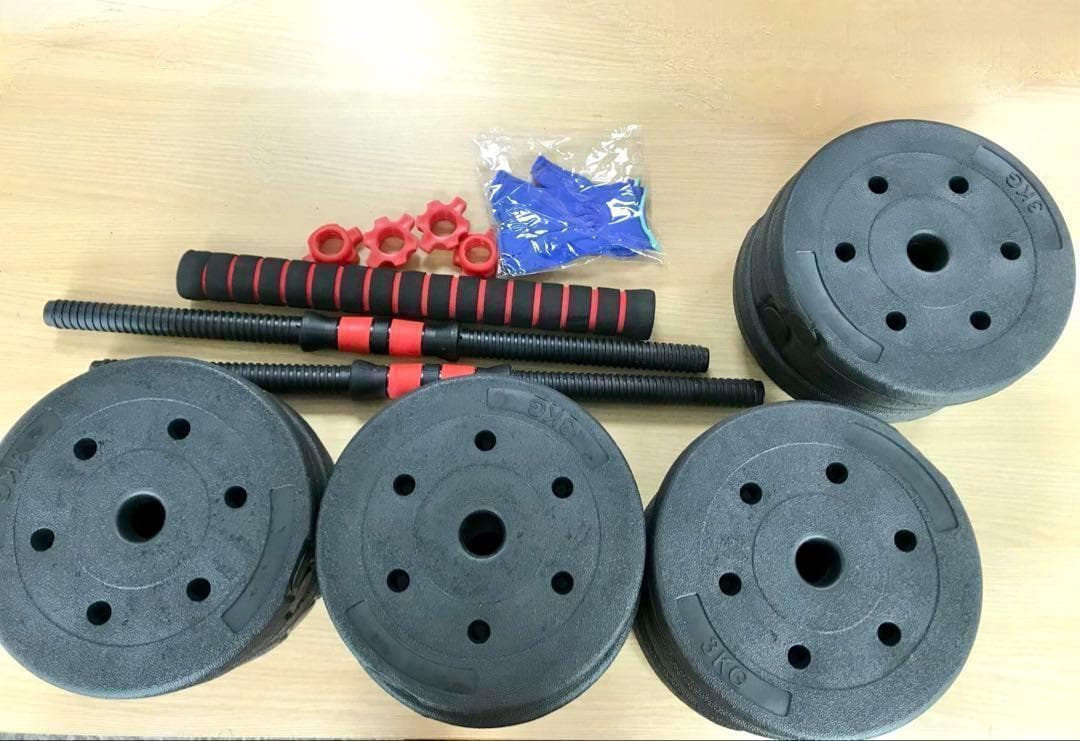 ★計50kg｜バーベルにもなるダンベル｜25kg×2個セット 可変式プレートa4