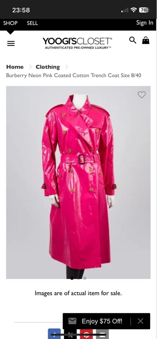 激安　Burberry Waterloo coat 38EU 04US