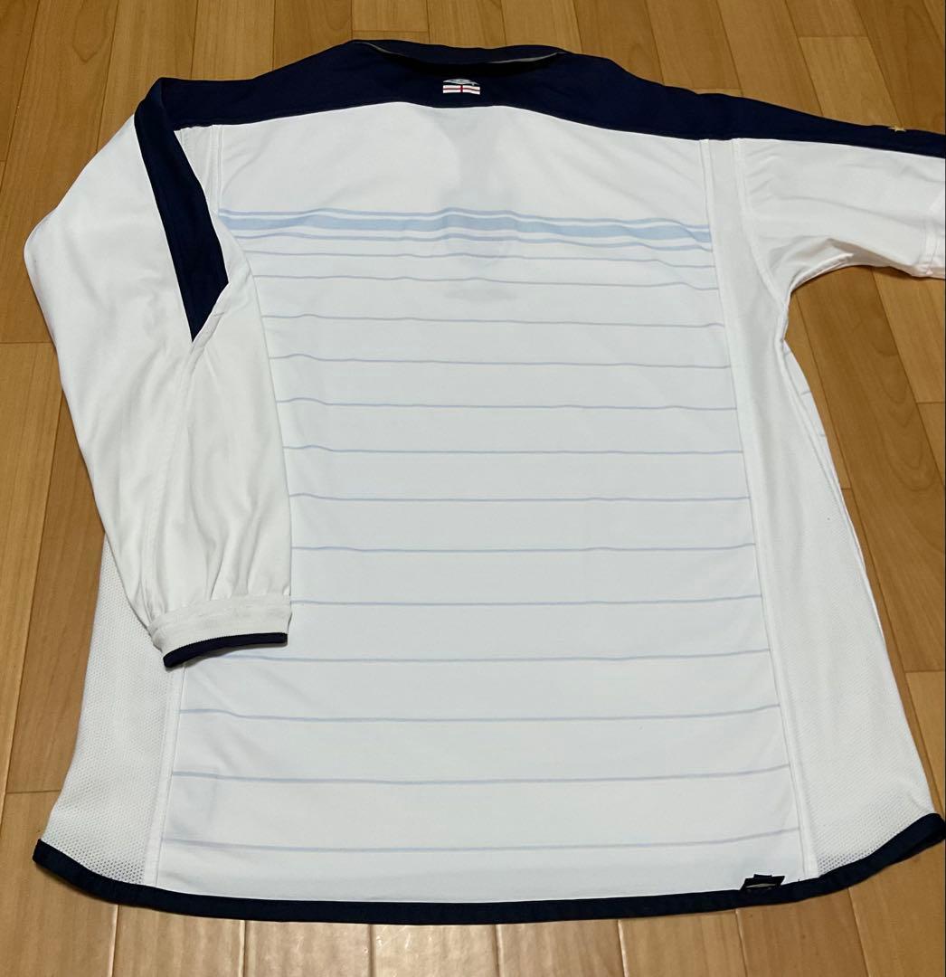 イングランド代表アンブロUmbro長袖ユニフォームXL ホワイト（リバーシブル）