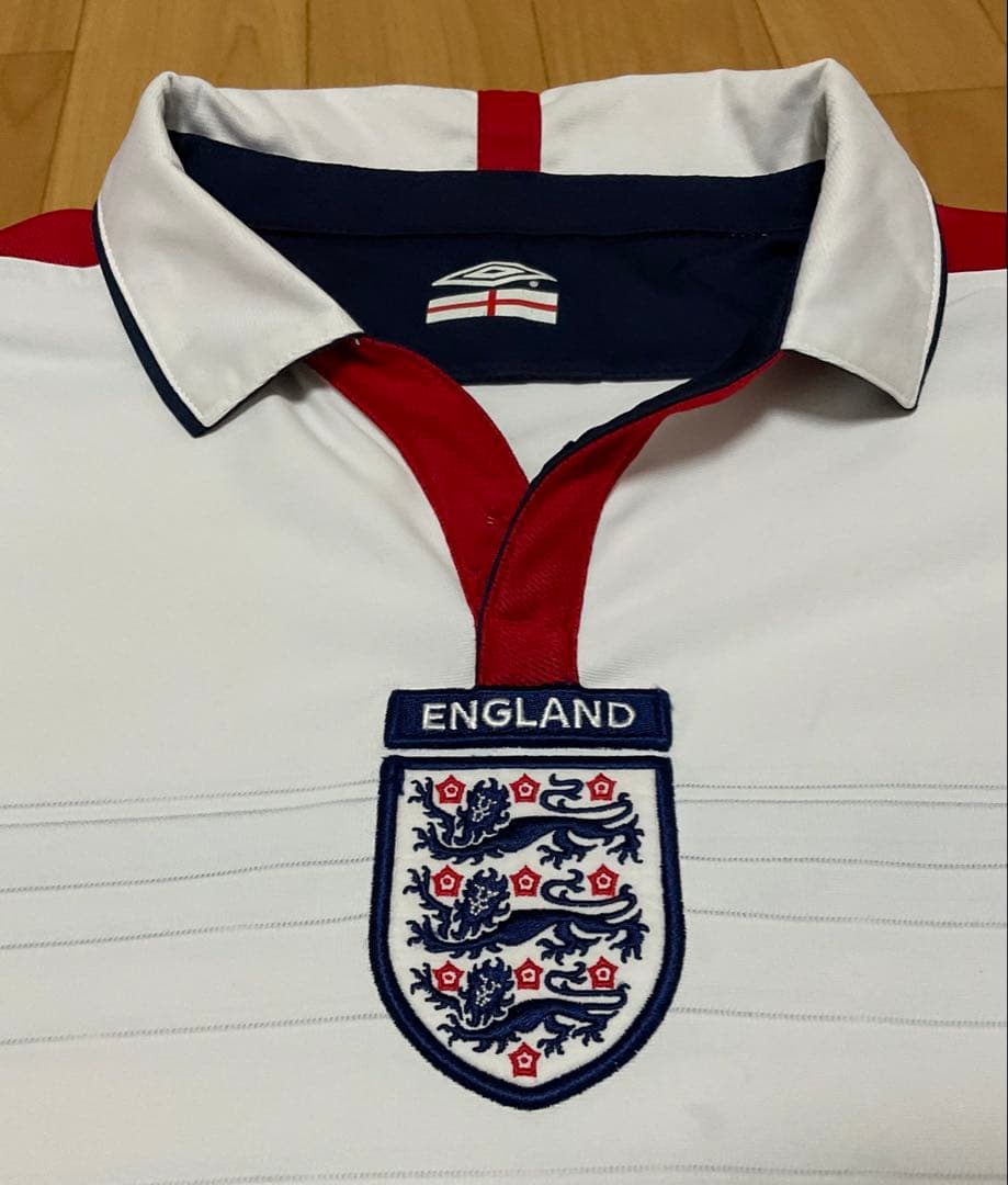 イングランド代表アンブロUmbro長袖ユニフォームXL ホワイト（リバーシブル）