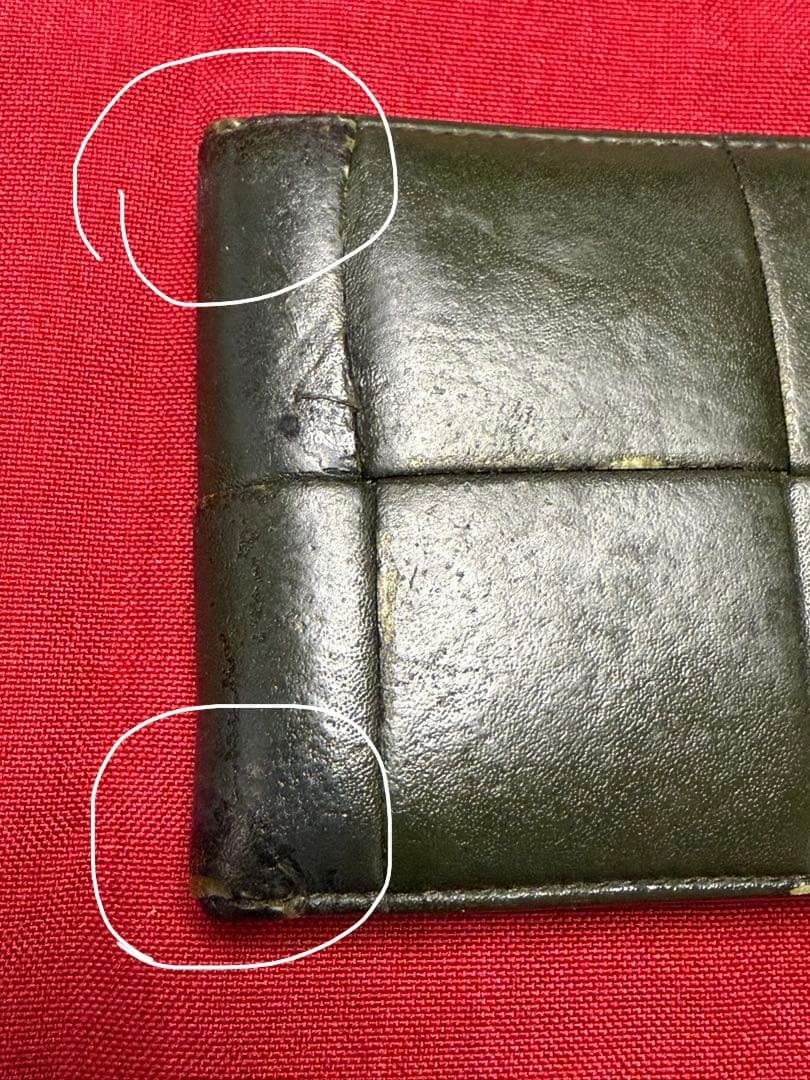 E*T様 Bottega Veneta カセット深緑　二つ折り財布　箱巾着付き