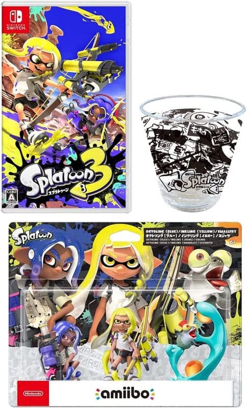 スプラトゥーン3+amiibo3体セット+アクリルタンブラー☆新品☆専用箱