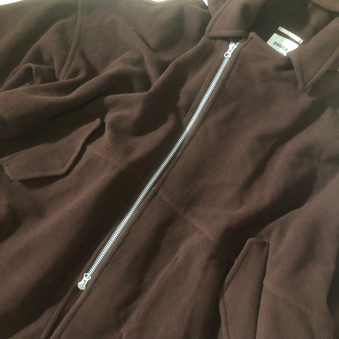 美品 ズッカ ウールモッサコート ポンチョ 縮絨 フード ドルマンスリーブ