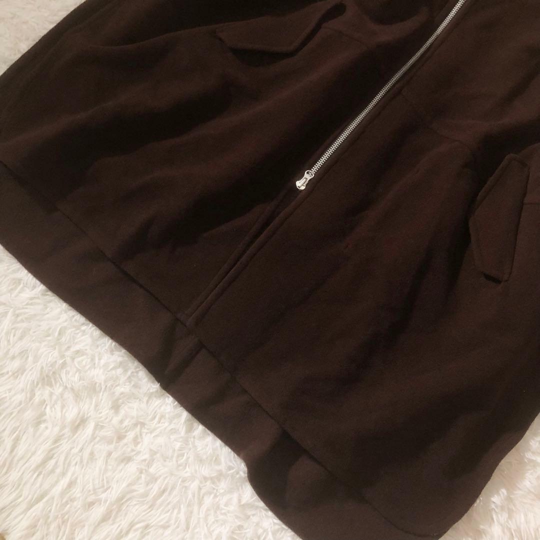 美品 ズッカ ウールモッサコート ポンチョ 縮絨 フード ドルマンスリーブ