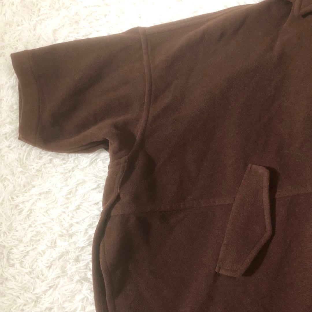 美品 ズッカ ウールモッサコート ポンチョ 縮絨 フード ドルマンスリーブ