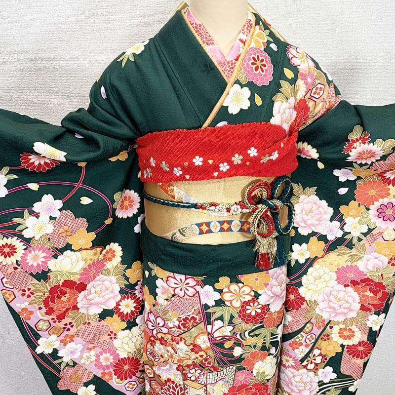 510z29, 411y16,小物類☆人気！振袖 高身長な方にも 古典柄 金彩