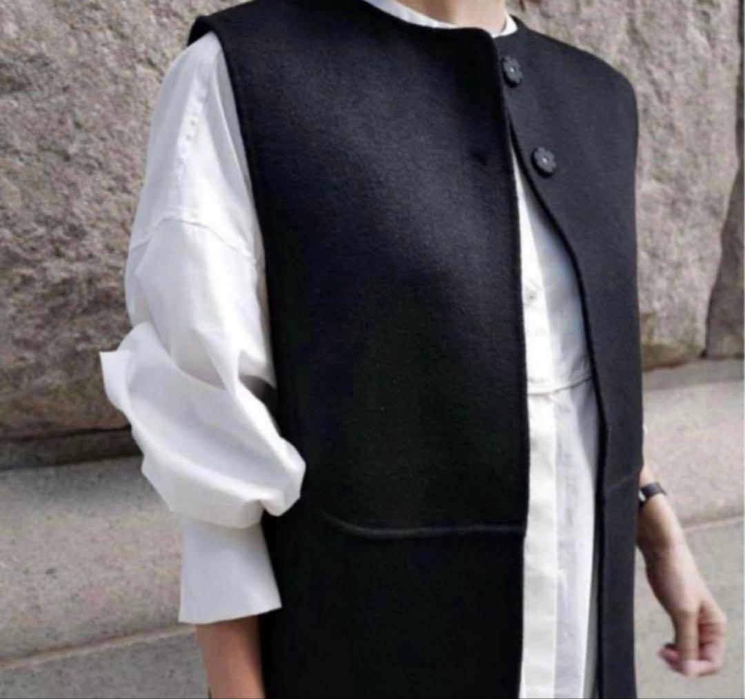 【美品】machatt リバーウールベスト ブラック　ジレ　ウール