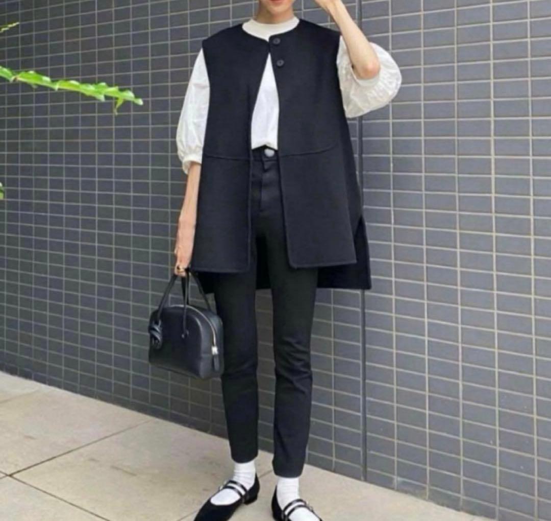 【美品】machatt リバーウールベスト ブラック　ジレ　ウール