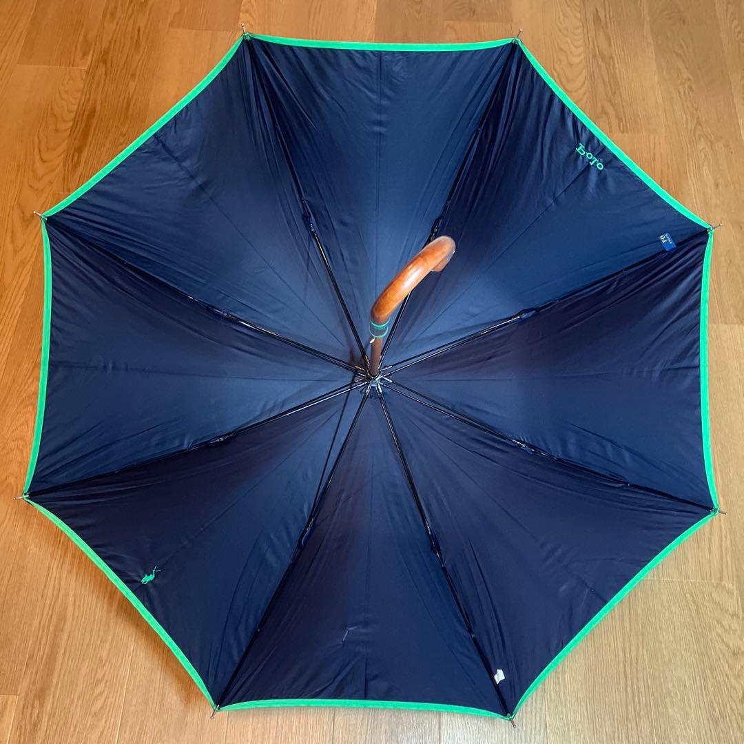 【未使用品】ポロラルフローレン バイカラー 長傘 ネイビー×グリーン