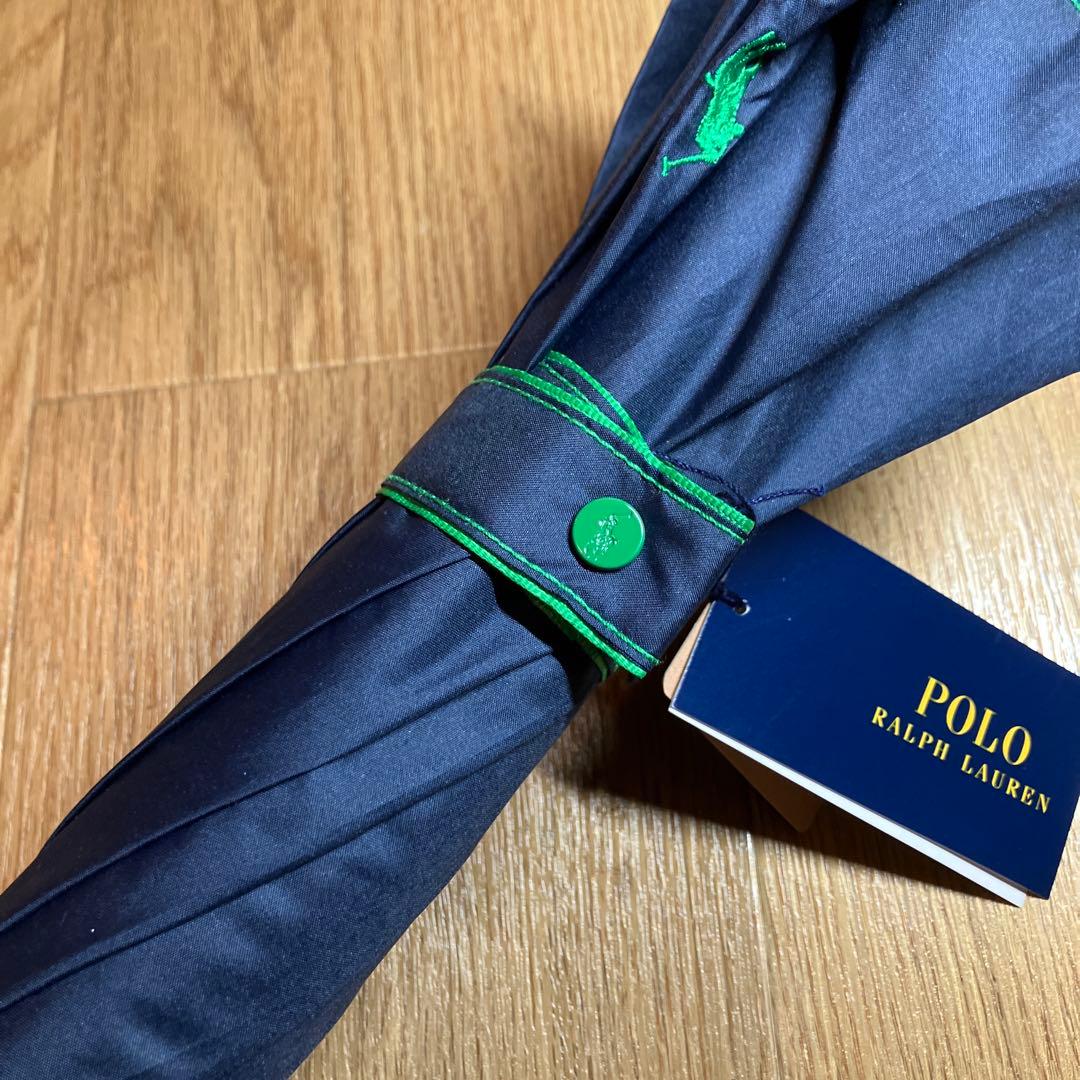 【未使用品】ポロラルフローレン バイカラー 長傘 ネイビー×グリーン