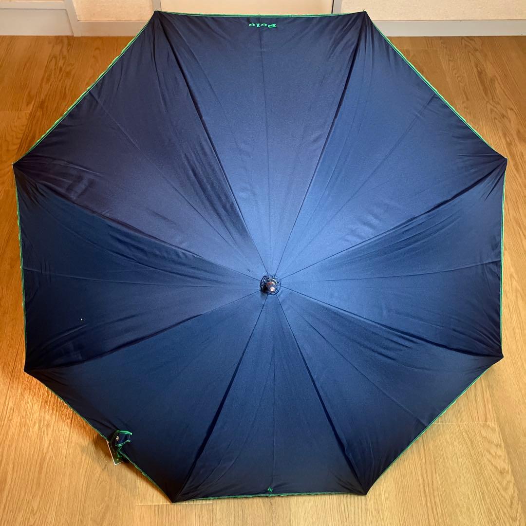 【未使用品】ポロラルフローレン バイカラー 長傘 ネイビー×グリーン