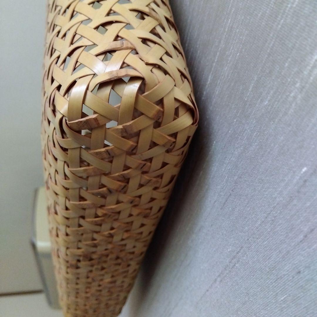 大分　別府　竹細工　作家物　亀甲編み　籠バッグ