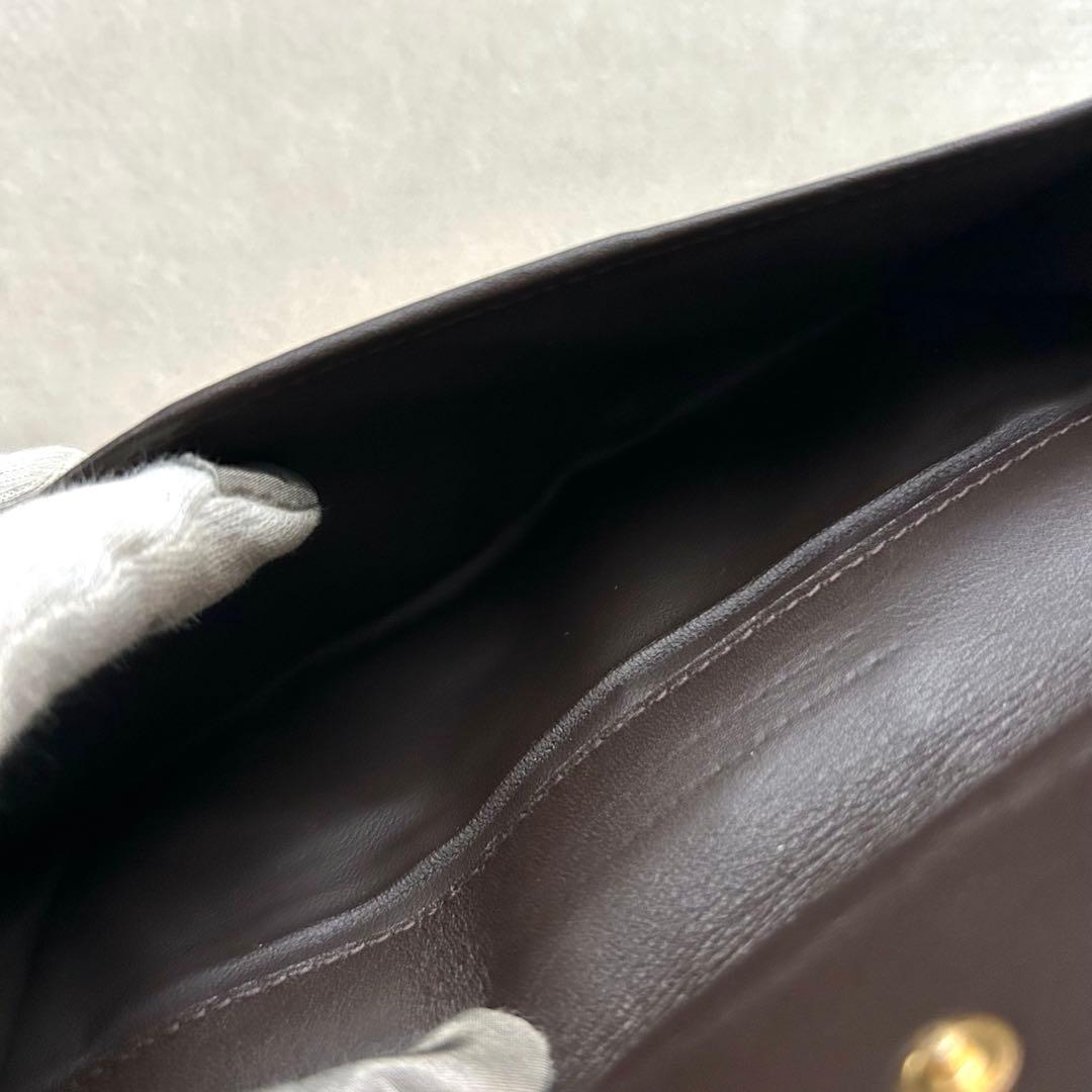 美品 GUCCI グッチ 長財布 レザー GGキャンバス ブラウン