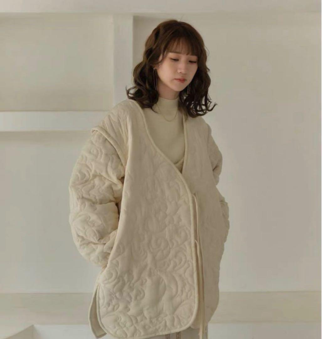 ジャケット・アウター eaphi leaf pattern 2way quilting coat
