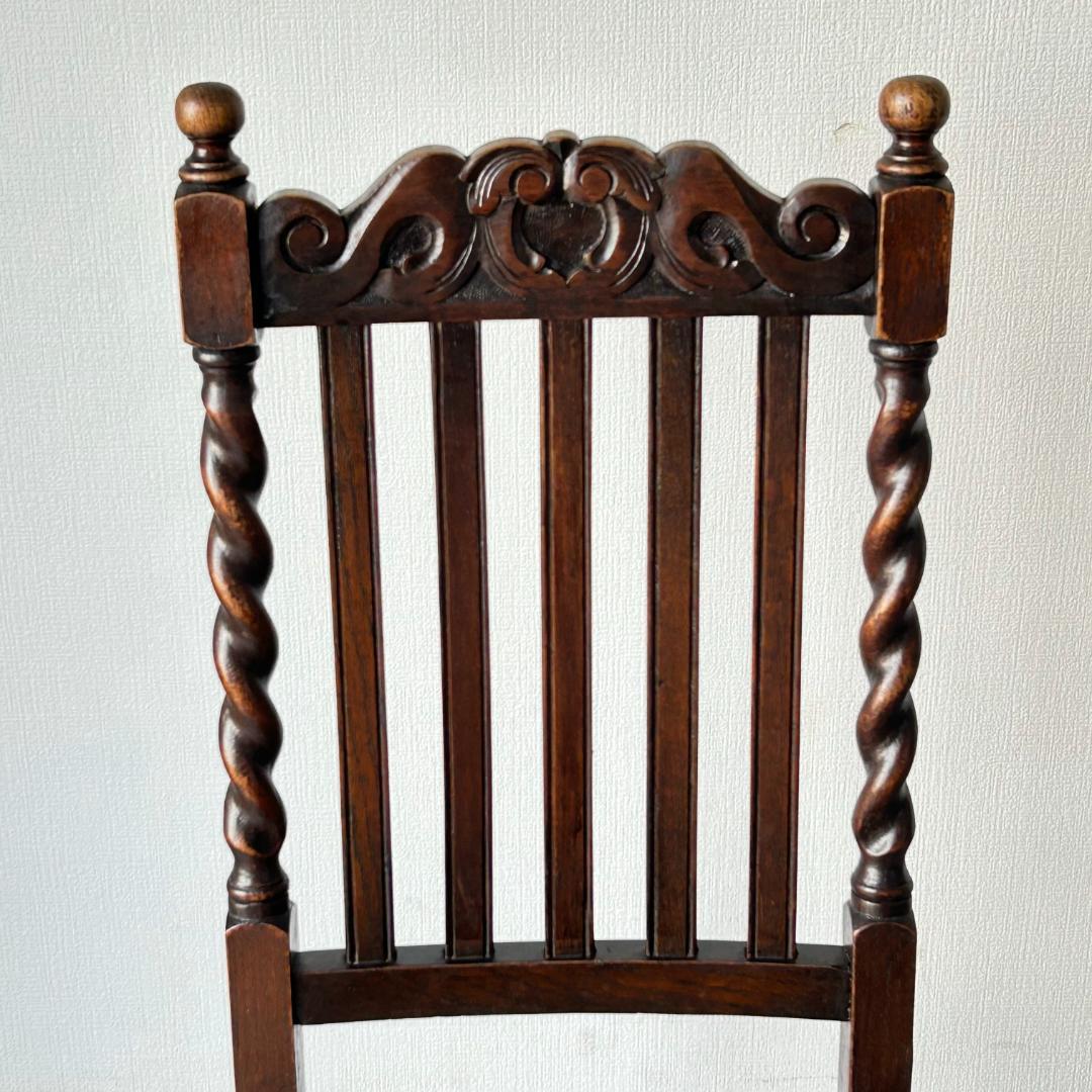 イギリス アンティーク 家具 ハイバック ダイニング チェア 椅子 419A4