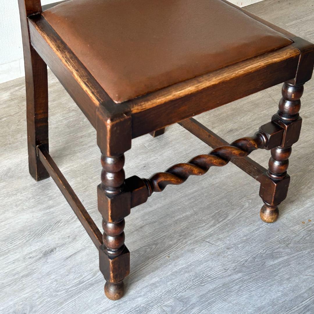 イギリス アンティーク 家具 ハイバック ダイニング チェア 椅子 419A4