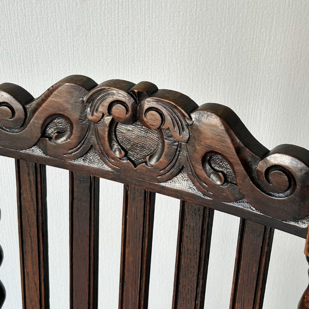 イギリス アンティーク 家具 ハイバック ダイニング チェア 椅子 419A4