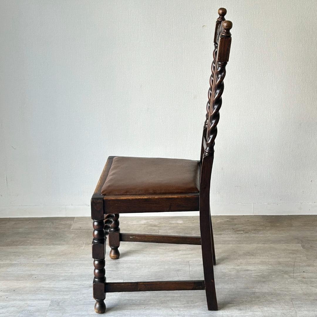 イギリス アンティーク 家具 ハイバック ダイニング チェア 椅子 419A4