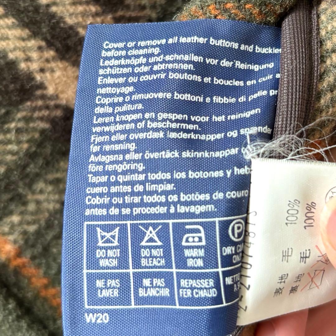 【美品✨】バーバリー　ダッフルコート　カーキ　オリーブグリーン　ウール　チェック