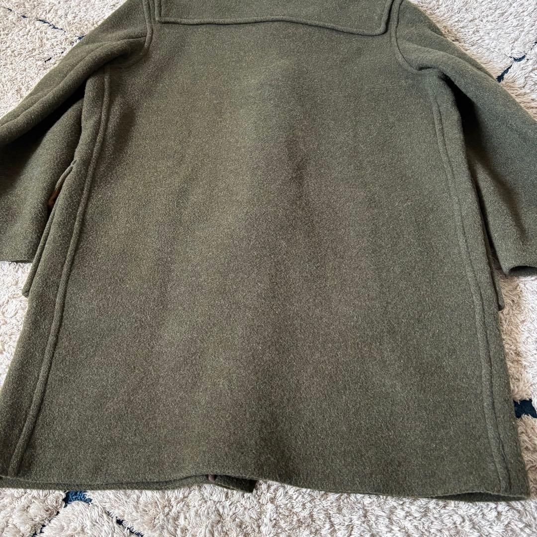 【美品✨】バーバリー　ダッフルコート　カーキ　オリーブグリーン　ウール　チェック