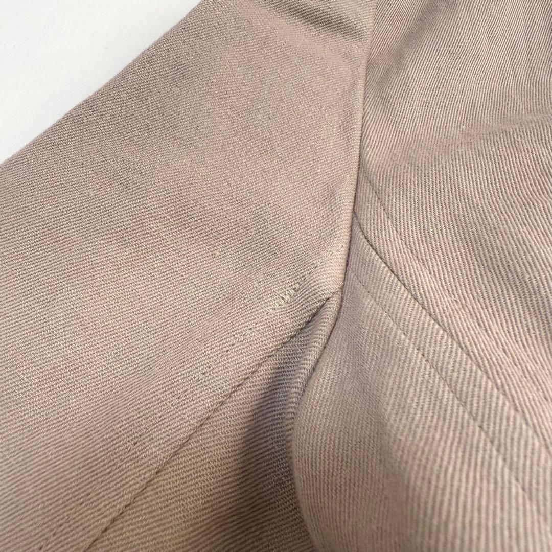 【ヨーガンレール】リネンノーカラースプリングコート（M）カーキ　コットン