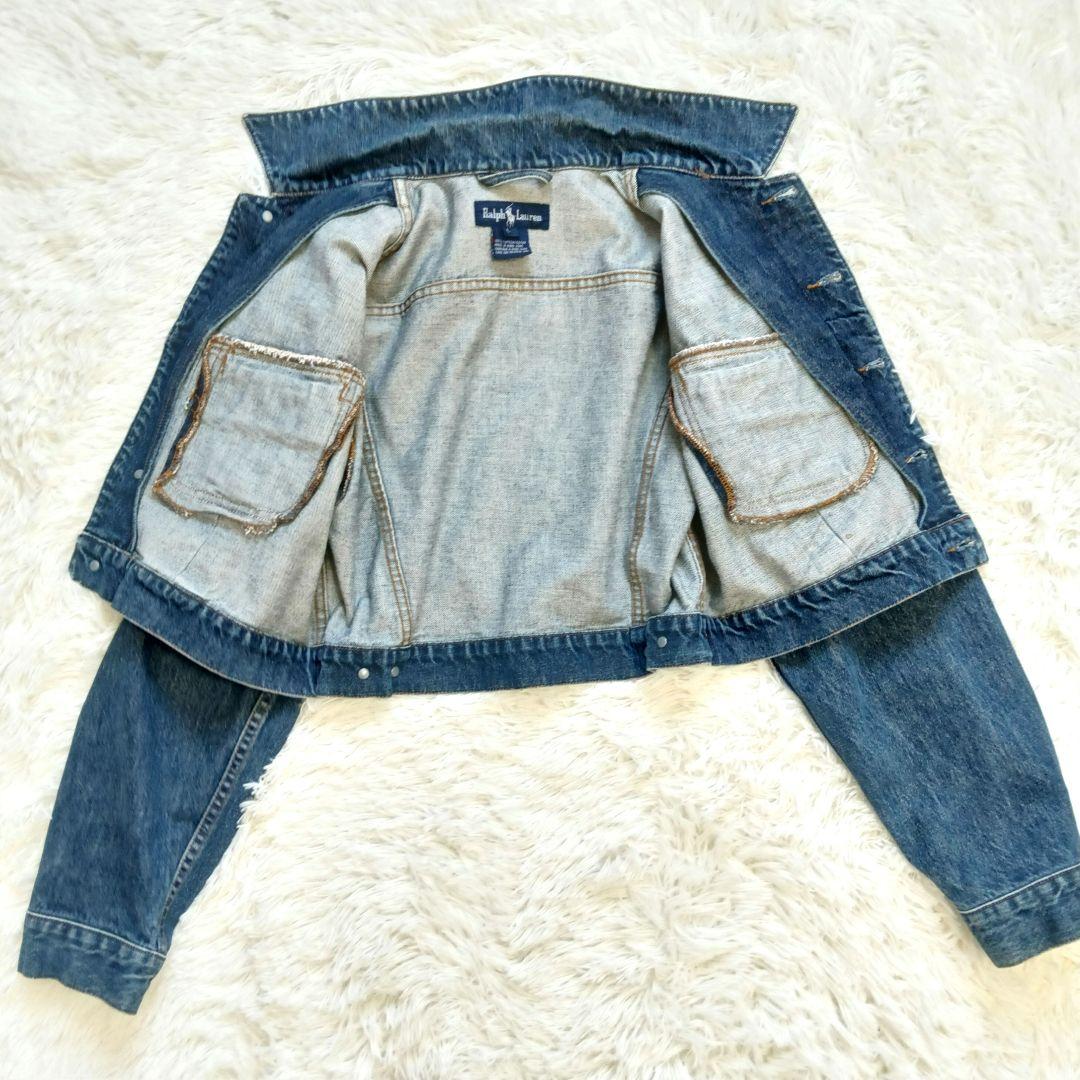 90s ralph lauren ラルフローレン デニム ジャケット 短丈 L