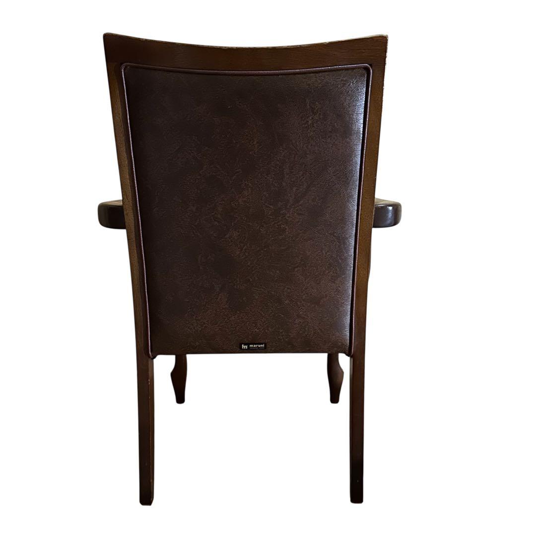 maruni アンティーク調 木製チェア 本革風 クラシック 椅子