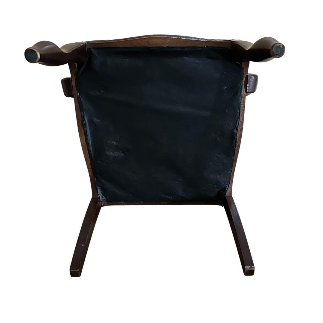 maruni アンティーク調 木製チェア 本革風 クラシック 椅子