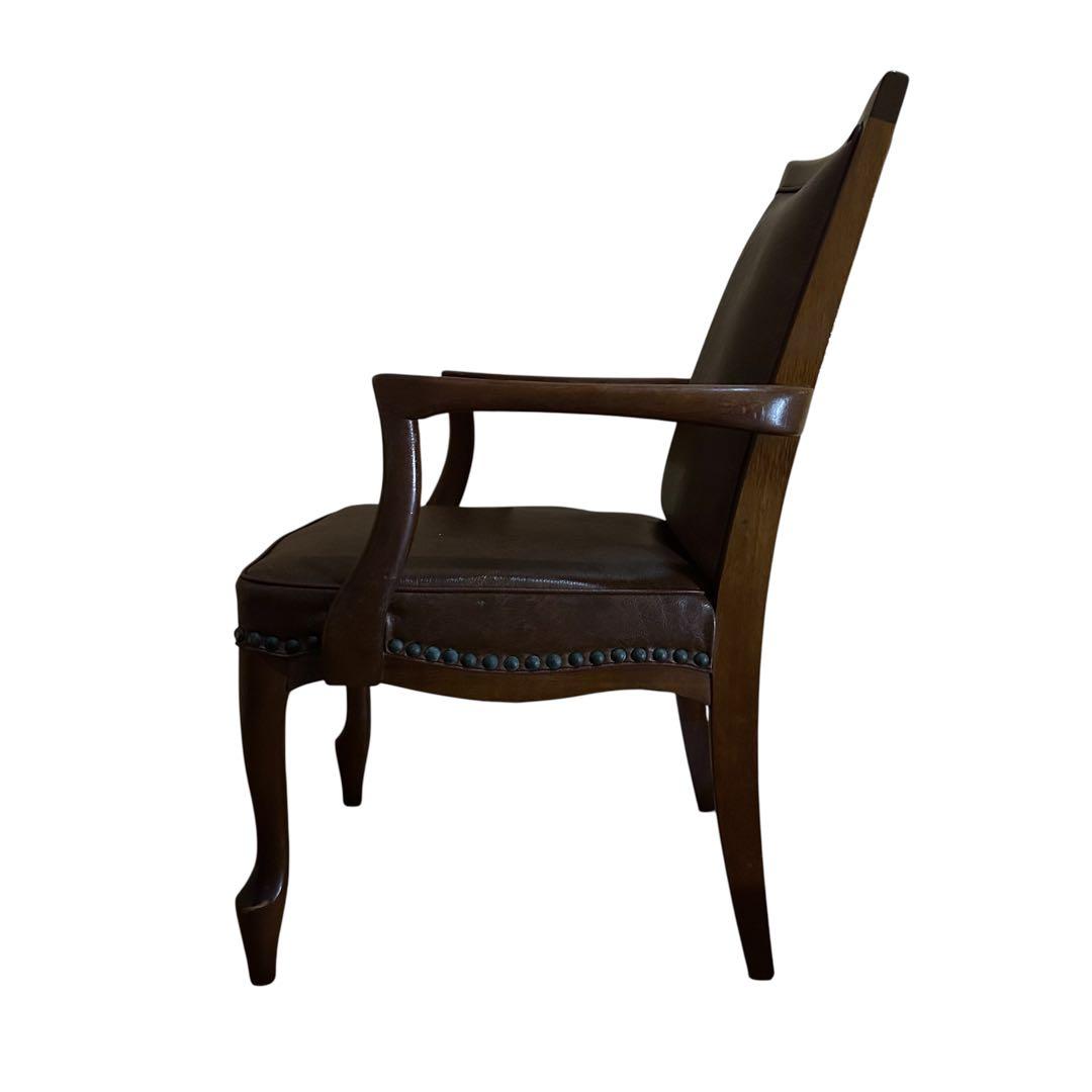 maruni アンティーク調 木製チェア 本革風 クラシック 椅子