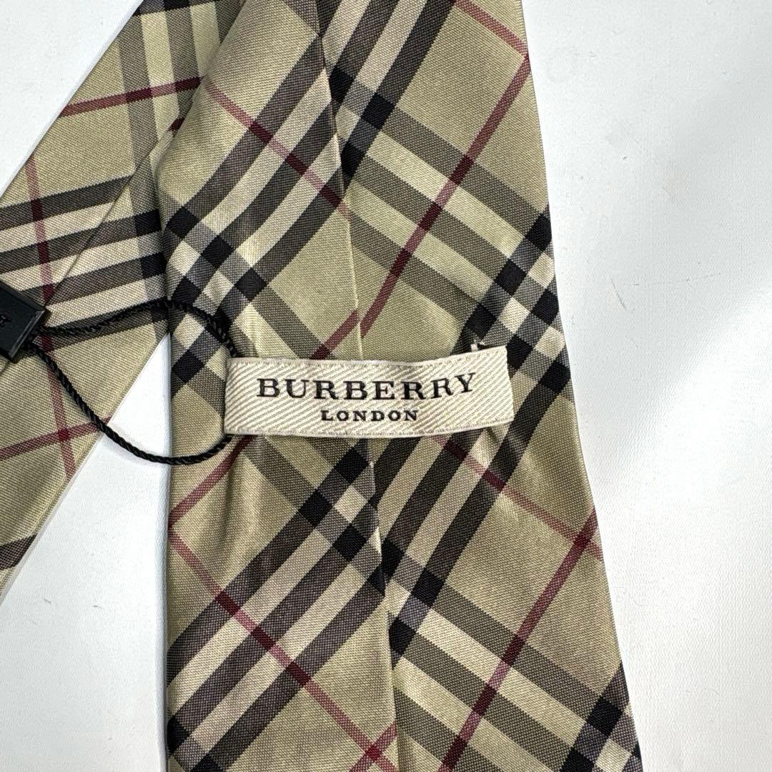 未使用タグ付　バーバリーロンドン　ネクタイ ノバチェック