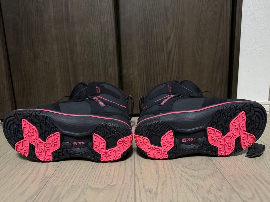 女性用スノーボードブーツ ブラック/ピンク 23cm