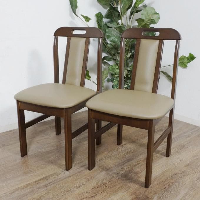 ゆうまる　2脚セット【新品】ダイニングチェア　シンプル