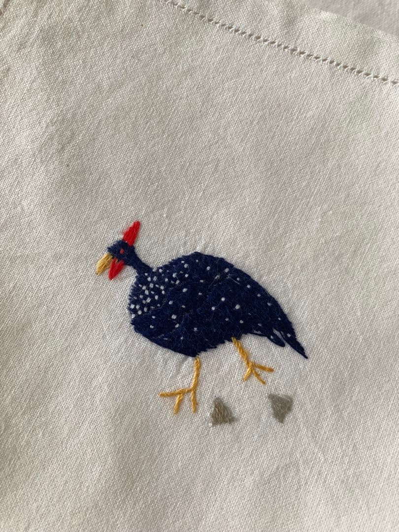 南アフリカ製 刺繍入りテーブルクロス/七面鳥 160×280cm ナプキンセット
