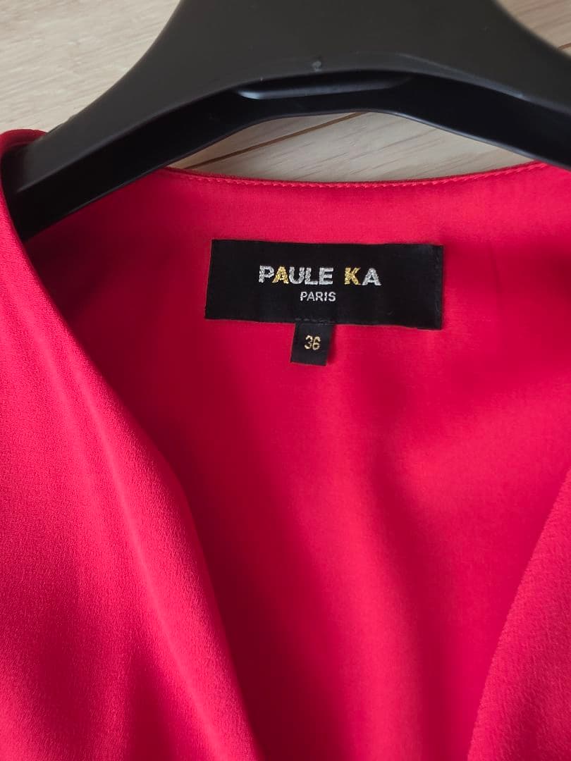 【美品】ポールカ ロングドレス ラップドレス キャバドレス ホステス 赤