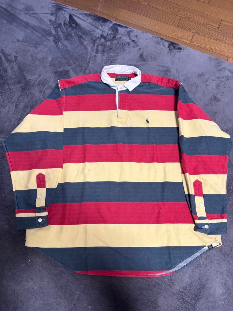 90s ポロカントリー ラルフローレン　ヘリンボーン ラガーシャツ