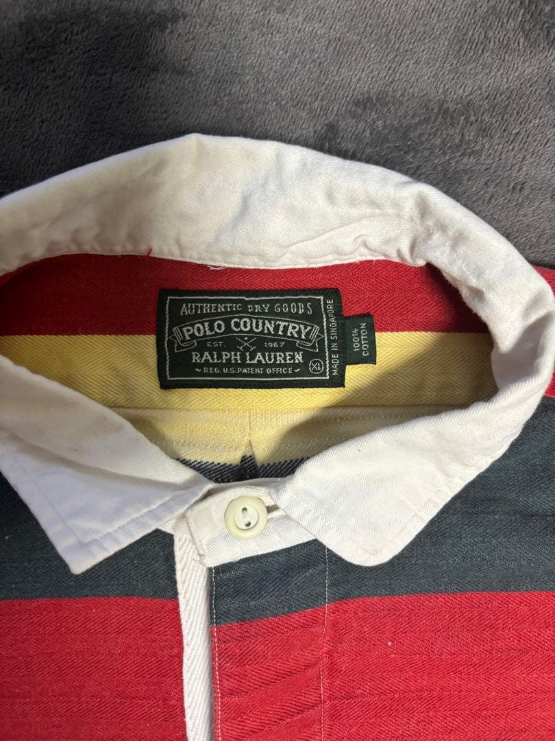 90s ポロカントリー ラルフローレン　ヘリンボーン ラガーシャツ